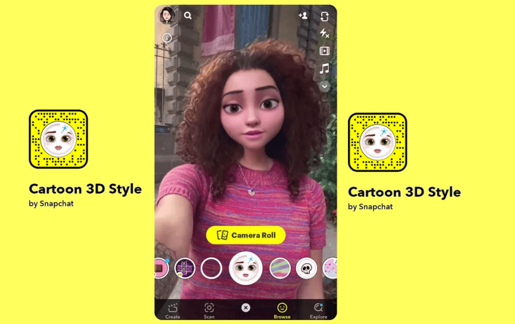 Snap with the Cartoon Face Lens