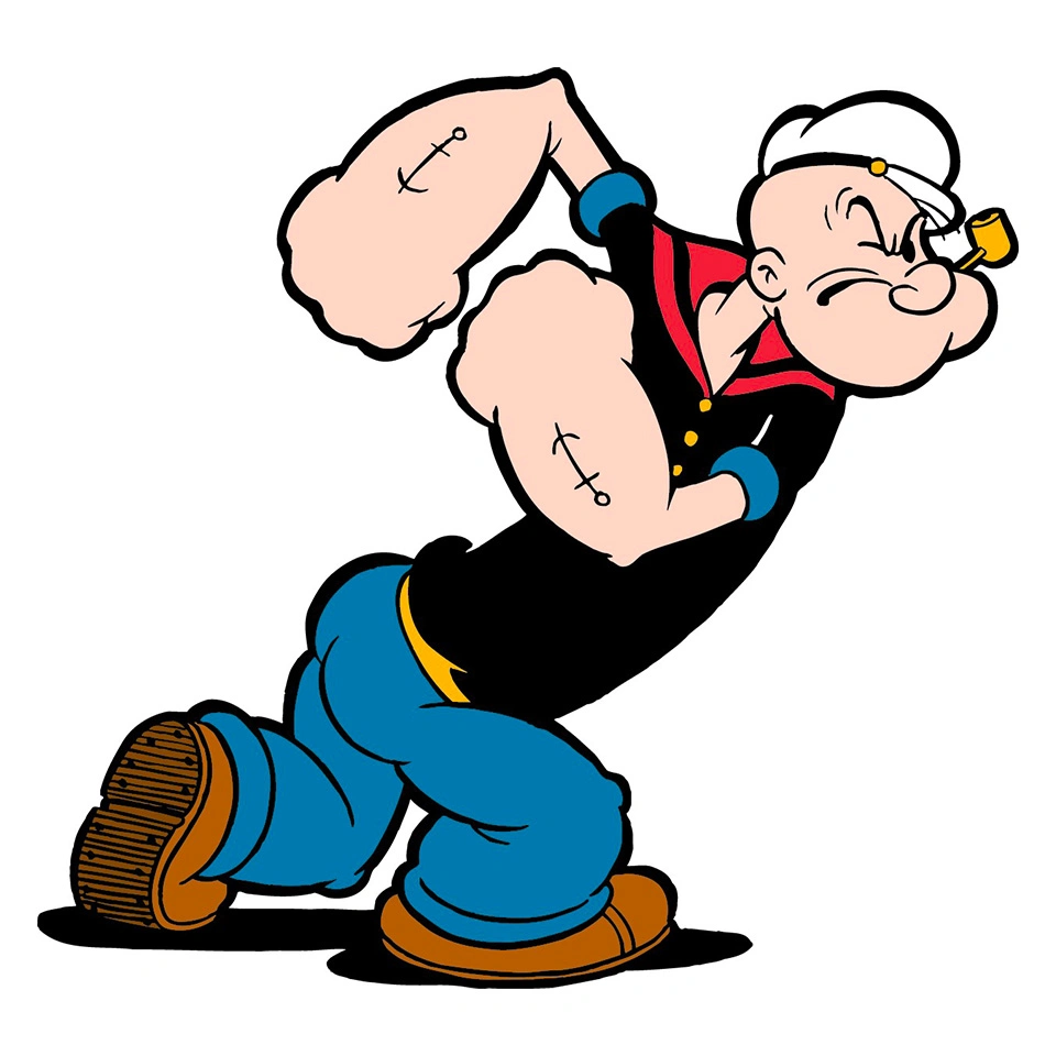 what does the character popeye famously eat to boost his strength?